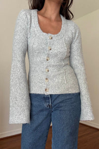 Knit Scoop Neck Cardigan