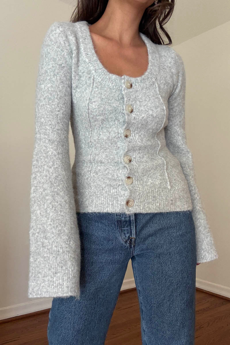 Knit Scoop Neck Cardigan