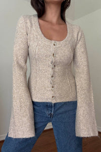 Knit Scoop Neck Cardigan