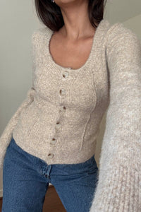 Knit Scoop Neck Cardigan