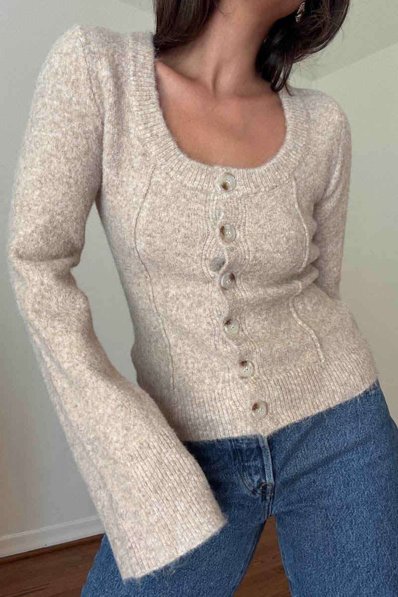 Knit Scoop Neck Cardigan