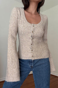 Knit Scoop Neck Cardigan