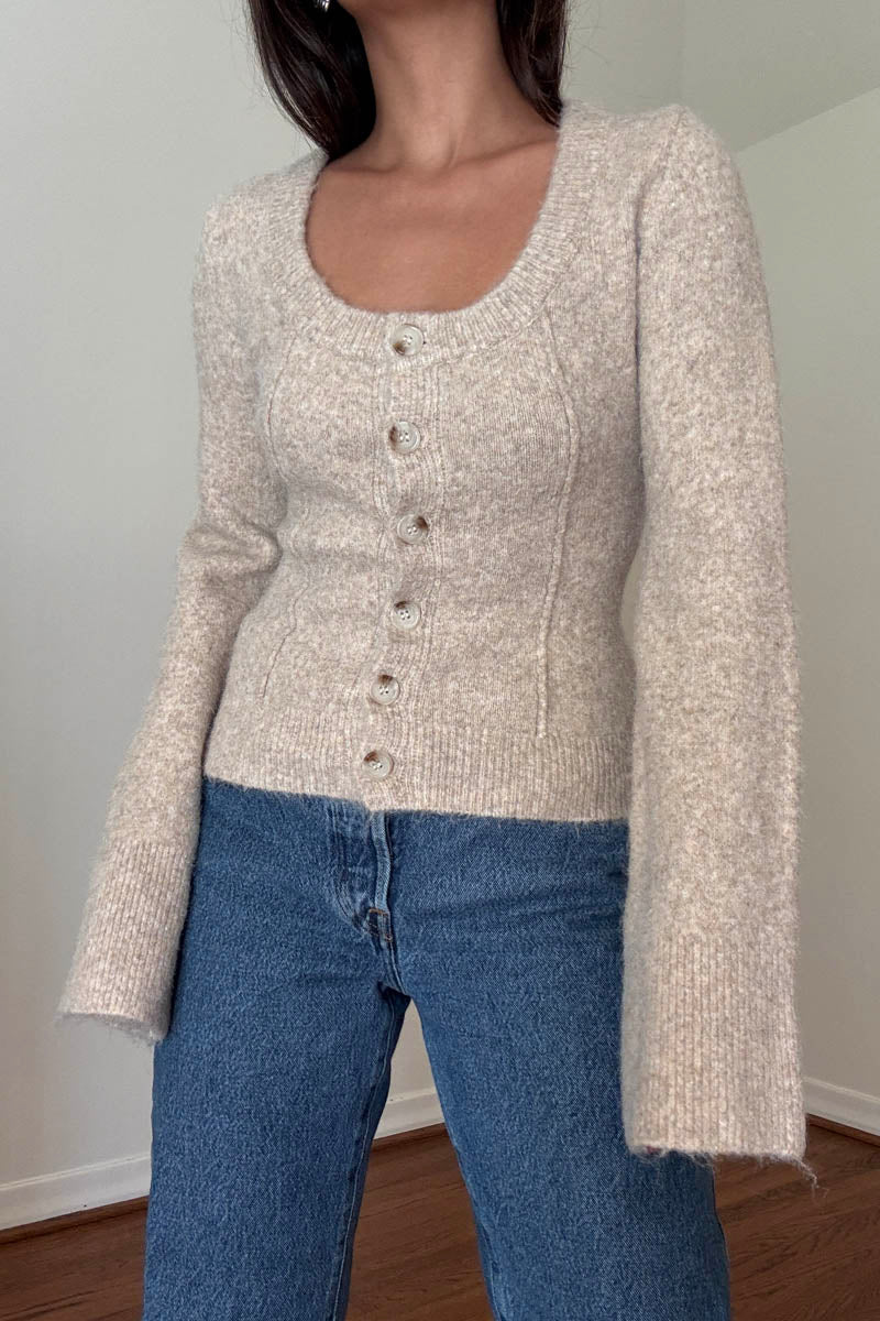 Knit Scoop Neck Cardigan