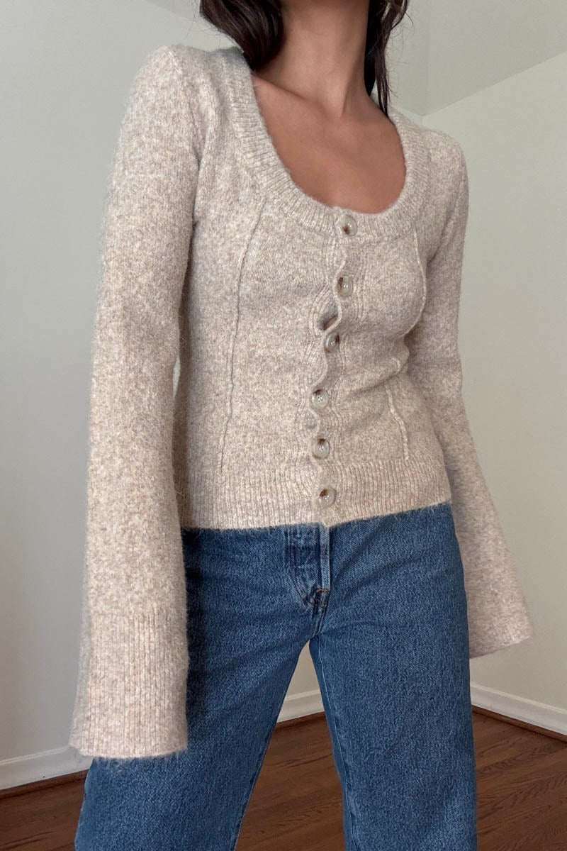 Knit Scoop Neck Cardigan