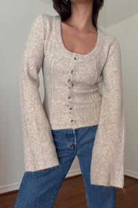 Knit Scoop Neck Cardigan