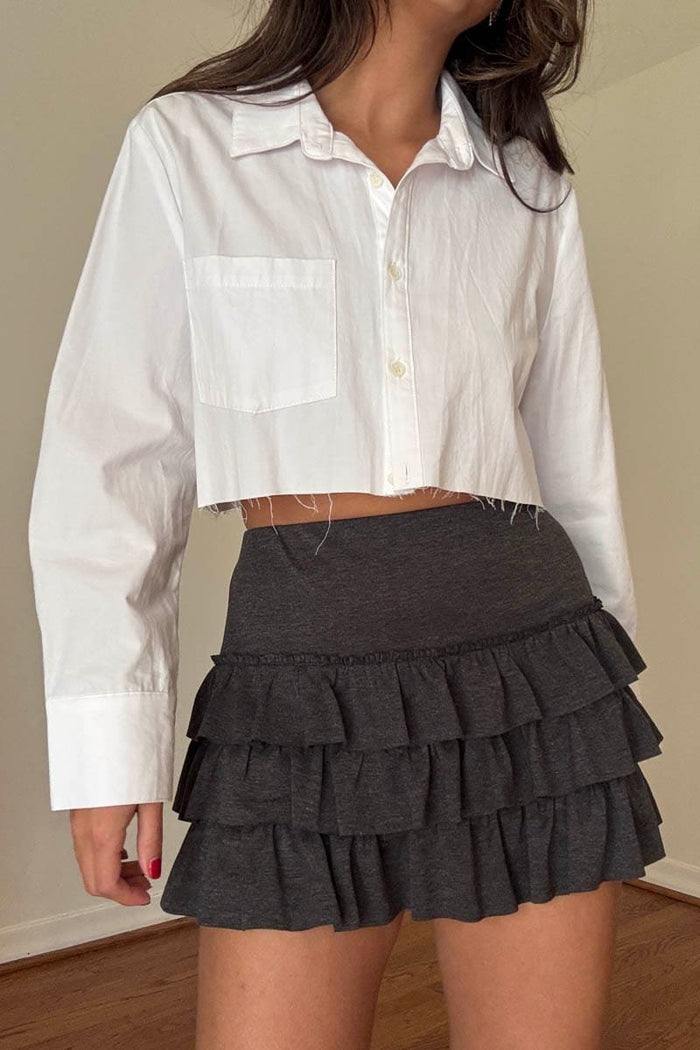 Tiered Ruffle High Waist Mini Skirt