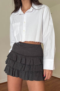 Tiered Ruffle High Waist Mini Skirt