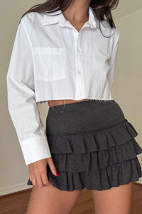 Tiered Ruffle High Waist Mini Skirt