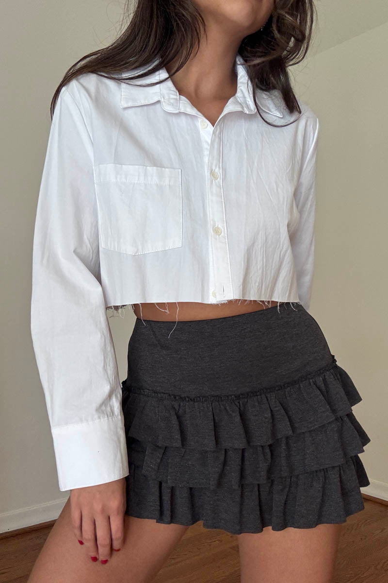Tiered Ruffle High Waist Mini Skirt