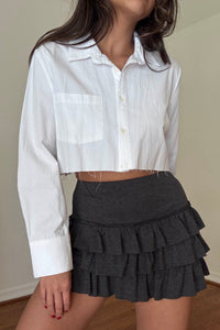 Tiered Ruffle High Waist Mini Skirt