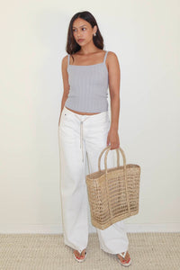 Cable Knit Fitted Spaghetti Strap Tank