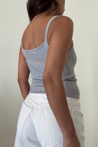 Cable Knit Fitted Spaghetti Strap Tank