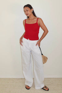 Cable Knit Fitted Spaghetti Strap Tank