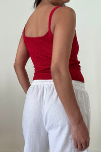 Cable Knit Fitted Spaghetti Strap Tank