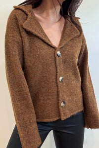 Knitted Lapel Collar Jacket
