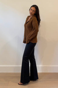Knitted Lapel Collar Jacket