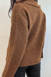 Knitted Lapel Collar Jacket