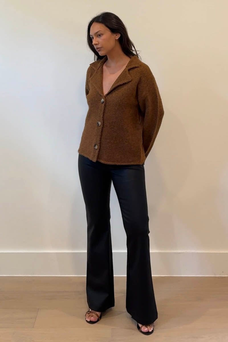 Knitted Lapel Collar Jacket