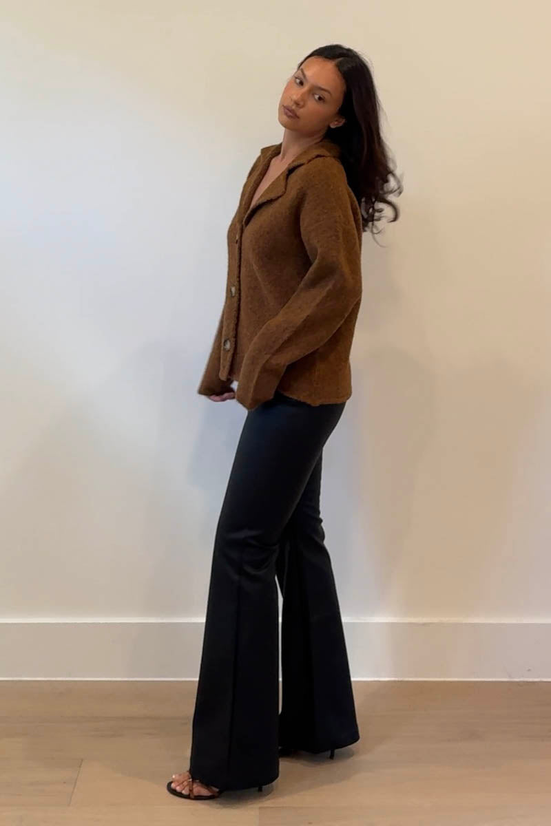Knitted Lapel Collar Jacket