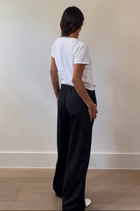 Pinstripe Mid Waist Straight Leg Pants