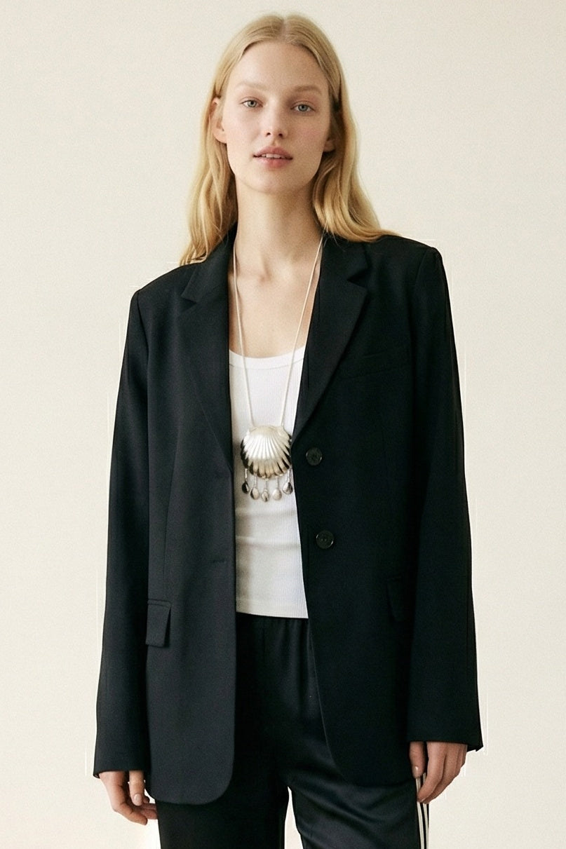 Fitted Waist Woven Blazer