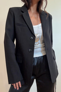 Fitted Waist Woven Blazer