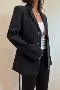 Fitted Waist Woven Blazer
