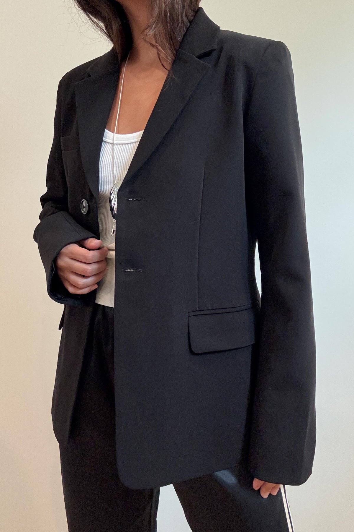 Fitted Waist Woven Blazer