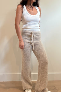 Bouclé Knit Slim Flared Leg Pants