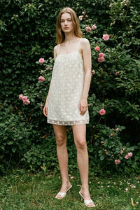Sequin Floral Lace Spaghetti Strap Mini Dress