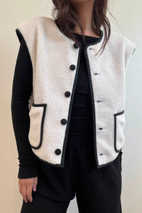 Reversible Teddy Sherpa Button Front Vest