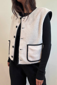 Reversible Teddy Sherpa Button Front Vest