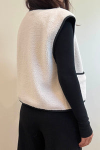 Reversible Teddy Sherpa Button Front Vest