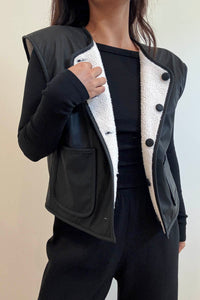 Reversible Teddy Sherpa Button Front Vest
