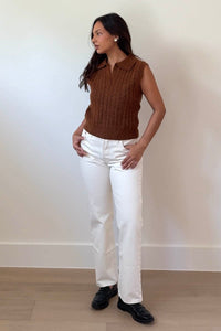 Cable Knit Polo Vest