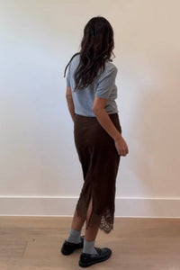 Lace Trim Corduroy Mini Skirt