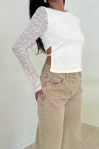 Tie Back Flared Sleeve Top