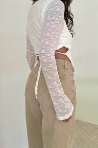 Tie Back Flared Sleeve Top