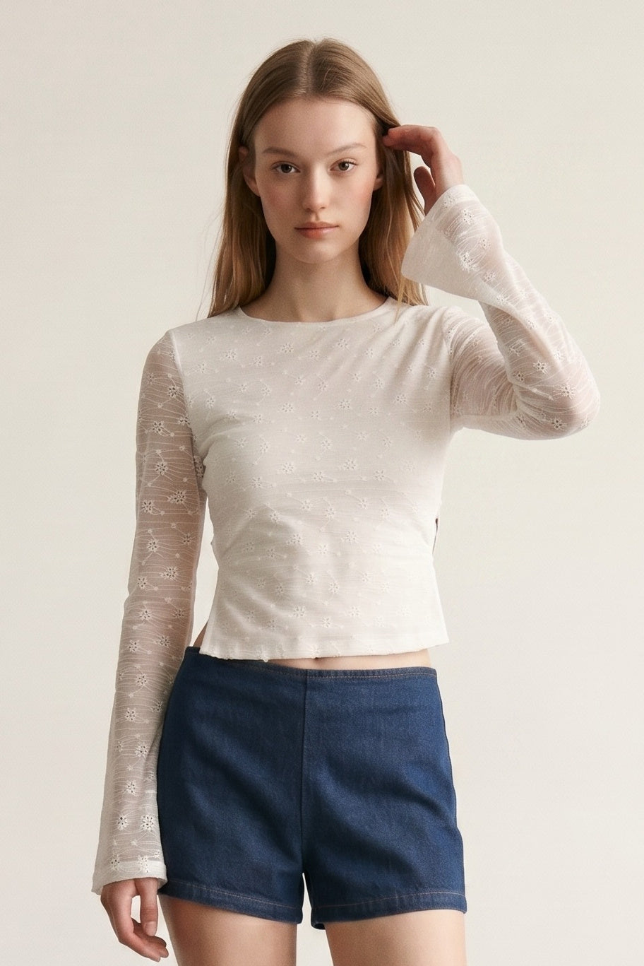 Tie Back Flared Sleeve Top