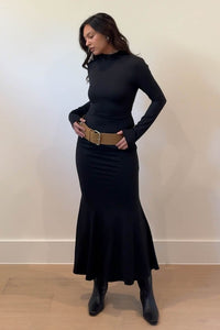 Turtle Neck Mermaid Midi Dress