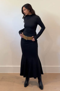 Turtle Neck Mermaid Midi Dress