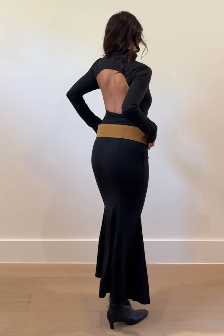 Turtle Neck Mermaid Midi Dress