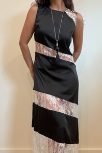 Satin Floral Lace Overlay Sleeveless Maxi Dress