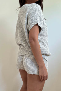 Knit Relaxed Vest High Waist Shorts Set