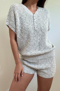 Knit Relaxed Vest High Waist Shorts Set