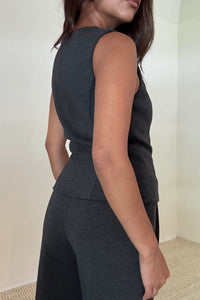 Stretch Knit Sleeveless Peplum Top