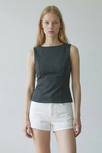 Stretch Knit Sleeveless Peplum Top