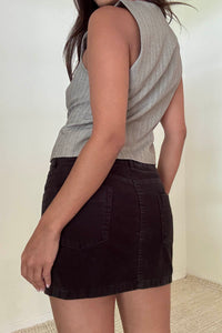 Striped Herringbone Button Down Vest
