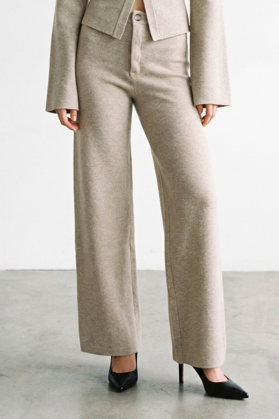 Knitted Straight Leg Suit Pants