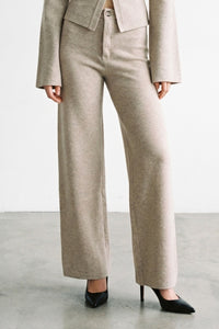 Knitted Straight Leg Suit Pants